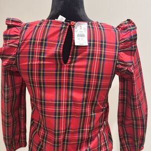 J Crew Factory kids/girls Crewcut Red Plaid  Top